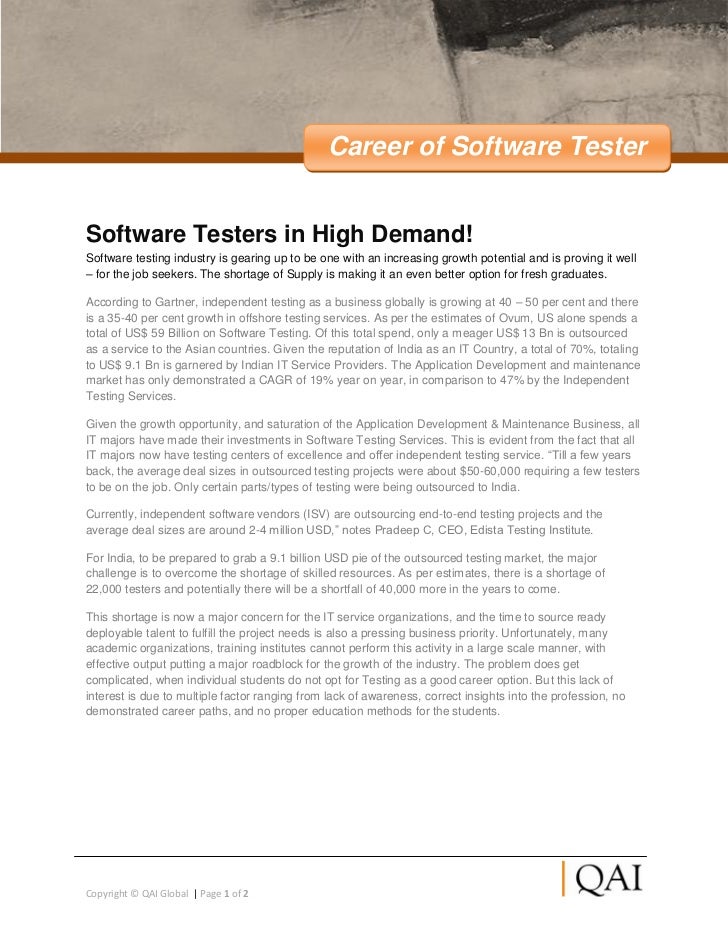 Software Testers in High Demand