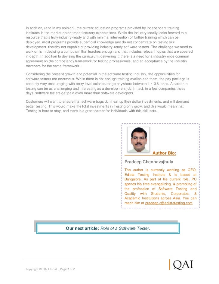 Software Testers in High Demand