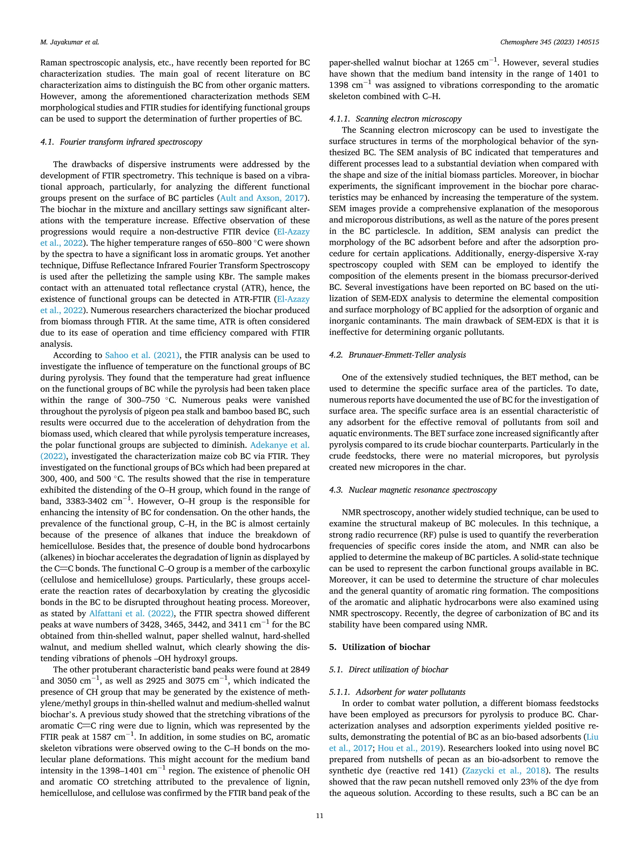 Comprehensive review on biochar utilization | PDF