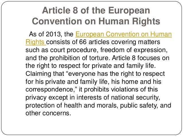 Article 8 Of European Convention On Human Rights