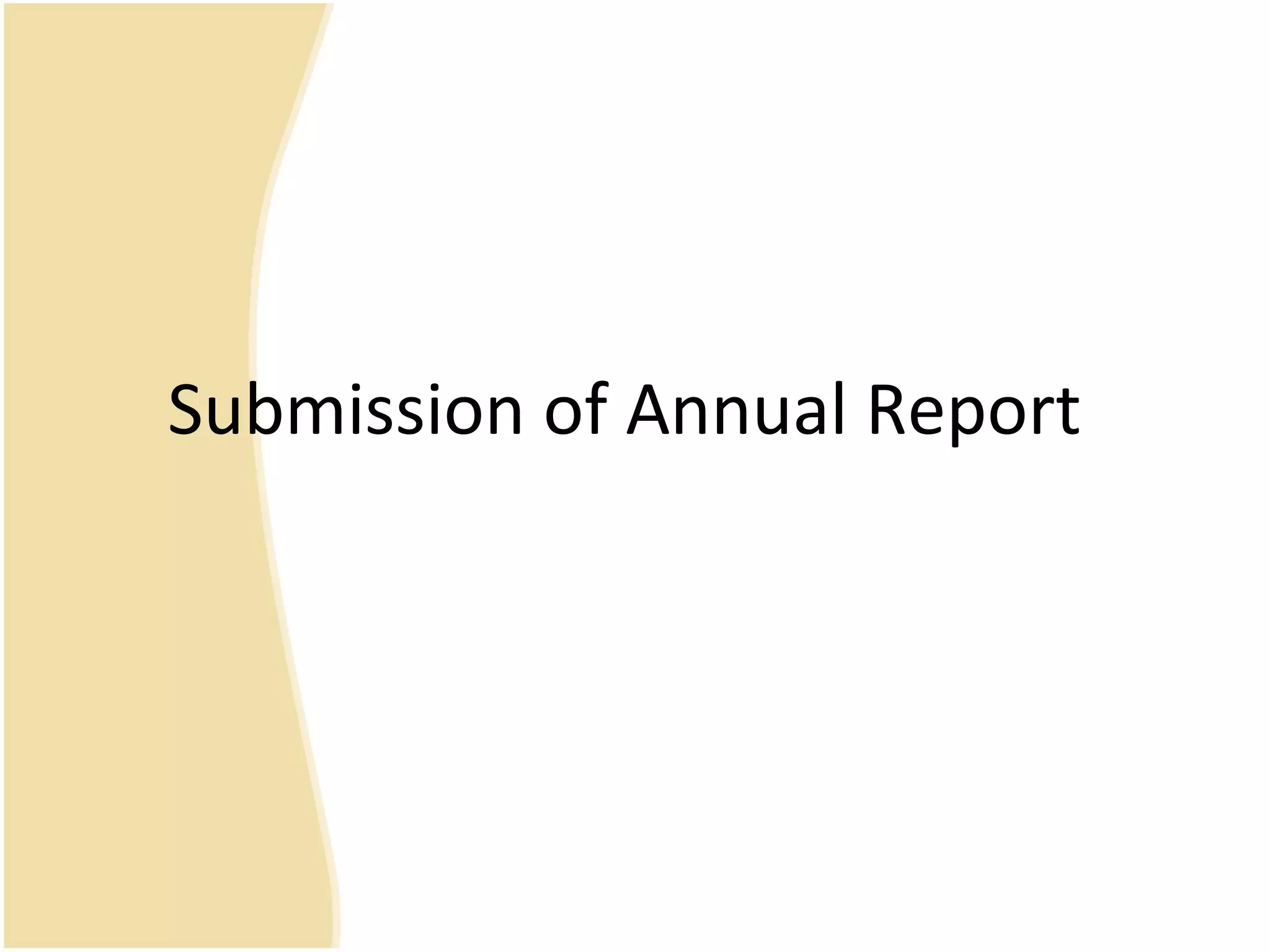 Submission of Annual Report 