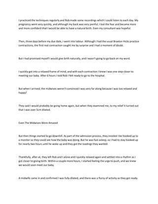 Article about giving birth naturally