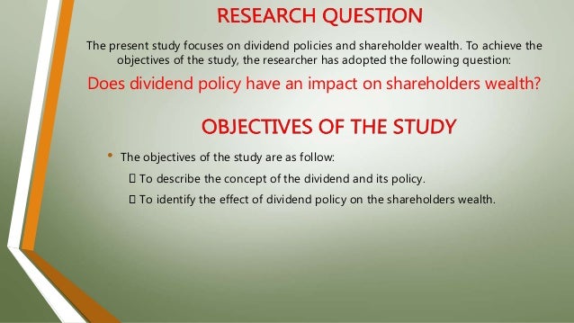Dividend policy research proposal