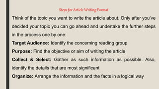 Article and letter writing X English | PPTX