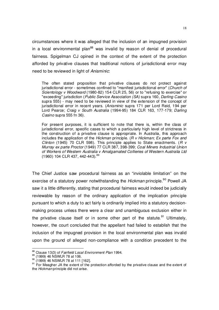 THE ANISMINIC DOCTRINE OF EXTENDED JURISDICTIONAL ERROR IN 