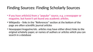 Article Assignment on finding sources.pptx