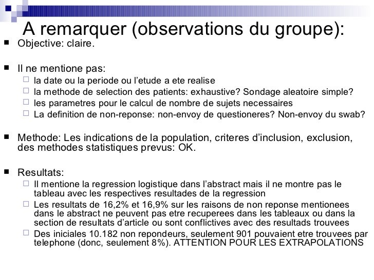 Lecture critique d'un article