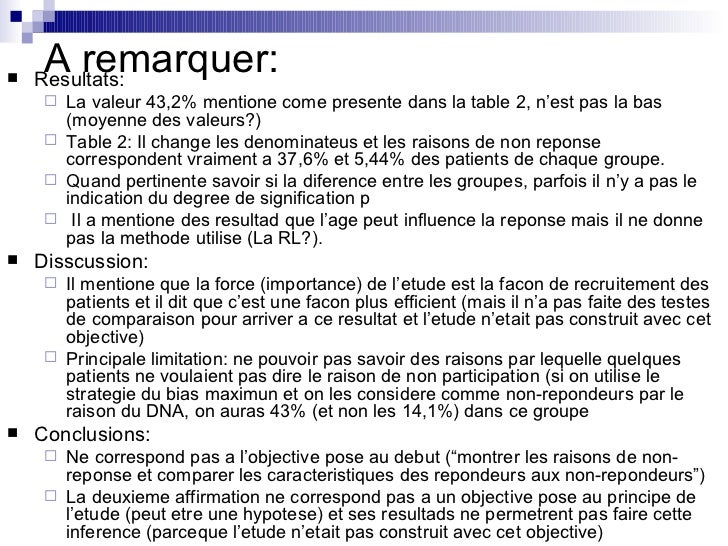 Lecture critique d'un article