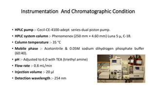Research article discussion for simultaneous method HPLC estimation | PPTX
