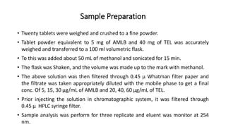 Research article discussion for simultaneous method HPLC estimation | PPT
