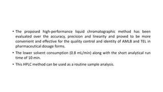Research article discussion for simultaneous method HPLC estimation | PPTX