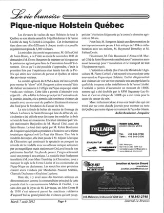 Article du Brunois sur le Pique-Nique Holstein Québec