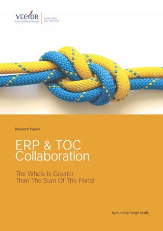 Research Papers




ERP & TOC
Collaboration
The Whole Is Greater
Than The Sum Of The Parts!



                             by Kuldeep Singh Malik
 