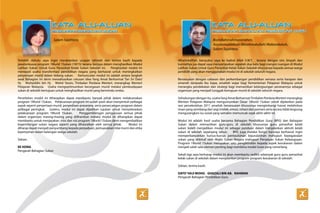 Salam Sejahtera.

Bismillahirrahmanirrahim,
Assalamualaikum Warahmatullahi Wabarakatuh,
Salam Sejahtera.

Terlebih dahulu saya ingin merakamkan ucapan tahniah dan terima kasih kepada
jawatankuasa program 1Murid 1Sukan (1M1S) kerana berjaya dalam menghasilkan Modul
Latihan Sukan Untuk Guru Penasihat Kelab Sukan Sekolah ini. Penghasilan modul ini
menepati usaha transformasi pendidikan negara yang berhasrat untuk meningkatkan
penyertaan murid dalam bidang sukan. Kemunculan modul ini adalah antara langkah
awal Bahagian ini demi merealisasikan cetusan idea Yang Amat Berhormat Tan Sri Dato’
Hj. Muhyiddin bin Hj. Mohd Yassin, Timbalan Perdana Menteri, merangkap Menteri
Pelajaran Malaysia. Usaha mengoptimumkan kecergasan murid melalui pembudayaan
sukan di sekolah bertujuan untuk menghasilkan murid yang berminda cerdas.

Alhamdulillah, bersyukur saya ke hadrat Allah S.W.T. kerana dengan izin, limpah dan
kurniaNya jua dapat saya menyampaikan sepatah dua kata bagi mengisi ruangan di Modul
Latihan Sukan Untuk Guru Penasihat Kelab Sukan Sekolah khususnya kepada semua warga
pendidik yang akan menggunakan modul ini di sekolah seluruh negara.

Penerbitan modul ini diharapkan dapat membantu banyak pihak dalam melaksanakan
program 1Murid 1Sukan. Pelaksanaan program ini sudah pasti akan menyentuh pelbagai
aspek seperti penyertaan murid, penyediaan prasarana, serta perancangan program dalam
pelbagai peringkat. Justeru, modul ini dapat dijadikan rujukan untuk menyelaraskan
pelaksanaan program 1Murid 1Sukan.
Penggemblengan pengurusan semua pihak
dalam organisasi masing-masing yang diilhamkan melalui modul ini diharapkan dapat
membantu untuk menjayakan misi dan visi program 1Murid 1Sukan demi mengembalikan
kegemilangan sukan negara seperti yang dihasratkan oleh semua pihak.
Modul ini
diharap dapat menjadi penyumbang kepada perpaduan, pemupukkan nilai murni dan etika
kepimpinan dalam kalangan warga sekolah.

Sehubungan dengan itu, usaha Yang Amat Berhormat Timbalan Perdana Menteri merangkap
Menteri Pelajaran Malaysia mengumumkan Dasar 1Murid 1Sukan untuk dijalankan pada
sesi persekolahan 2011 amatlah bersesuaian khususnya mengimbangi hasrat melahirkan
insan yang seimbang dari segi intelek, emosi, rohani dan jasmani serta secara tidak langsung
mengurangkan isu sosial yang semakin memuncak sejak akhir-akhir ini.

Sekian.
EE HONG
Pengarah Bahagian Sukan

Bersesuaian dengan cabaran dan perkembangan pendidikan semasa serta harapan dan
amanah daripada ibu bapa, amatlah wajar bagi Kementerian Pelajaran Malaysia untuk
merangka pendekatan dan strategi bagi memastikan kelangsungan peranannya sebagai
organisasi yang menjadi tunggak kemajuan murid di sekolah seluruh negara.

Modul ini adalah hasil usaha bersama Bahagian Pendidikan Guru (BPG) dan Bahagian
Sukan dalam memastikan guru-guru di sekolah khususnya guru penasihat kelab
sukan boleh menjadikan modul ini sebagai panduan dalam menjalankan aktiviti kelab
sukan di sekolah sepanjang tahun.
BPG juga melalui fungsi barunya berhasrat ingin
memperbanyakkan kursus-kursus pentauliahan kejurulatihan mahupun kepegawaian
sukan yang diiktiraf oleh Majlis Sukan Negara mahupun Persatuan Sukan Kebangsaan.
Program 1Murid 1Sukan merupakan satu pengiktirafan kepada aspek kesukanan dalam
menjadi salah satu elemen penting bagi membina modal insan yang cemerlang.
Sekali lagi saya berharap modul ini akan membantu sedikit sebanyak guru-guru penasihat
kelab sukan di sekolah dalam menjalankan program-program kesukanan di sekolah.
Sekian, terima kasih.
DATO’ HAJI MOHD. GHAZALI BIN AB. RAHMAN
Pengarah Bahagian Pendidikan Guru

 