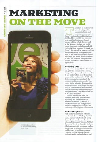 Mobile Marketing in China: Wechat - Weixin | PDF