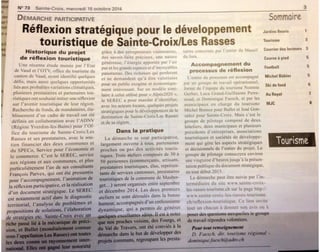 Reflexion strategique pour le developpement touristique de la destination Ste-Croix / Les Rasses, Canton de Vaud, Suisse