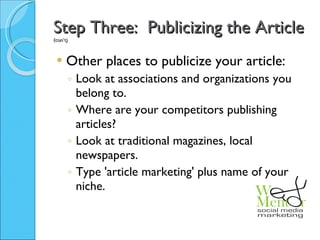 Article Marketing Presentation | PPT