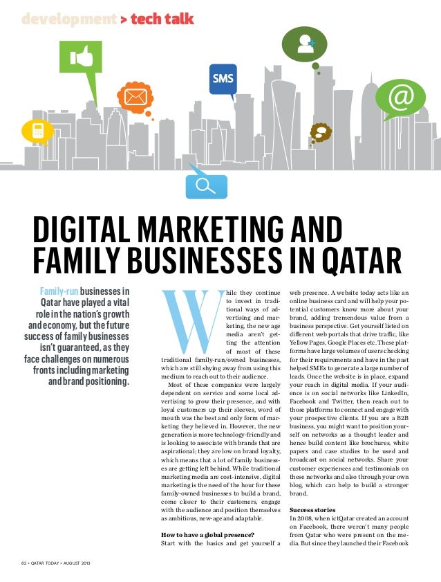 Article on digital marketing and family business in Qatar Today Augus…