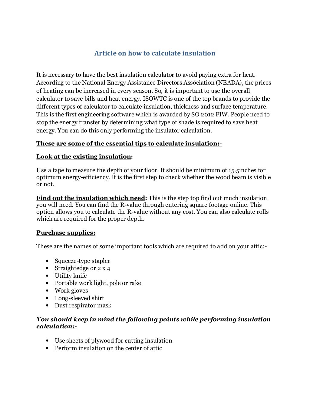 How to Calculate Insulation of Heat Loss, Thickness, Thermal