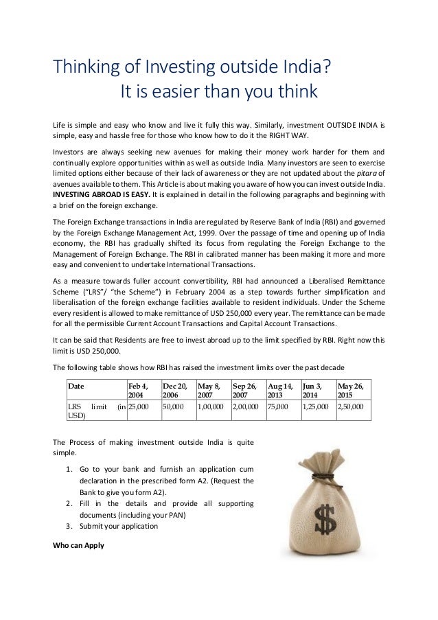 Article On Liberalised Remittance Scheme