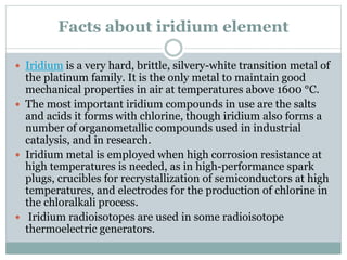 iridium discoverer tennant osmium smithson