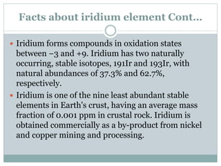 iridium osmium discoverer tennant smithson