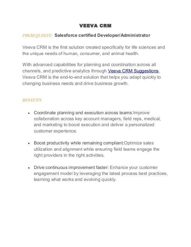 VEEVA CRM Online Training offered by MaxMunus Technology, INDIA