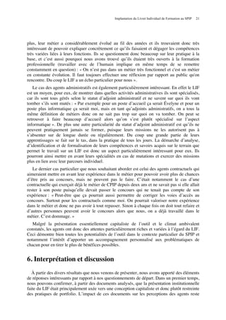 LIFLivret Individuel de Formation  une étude de mise en place