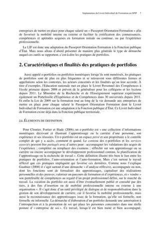 LIFLivret Individuel de Formation  une étude de mise en place