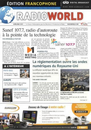 Sanef 107.7 et Mediameeting à l'honneur sur Radio World 