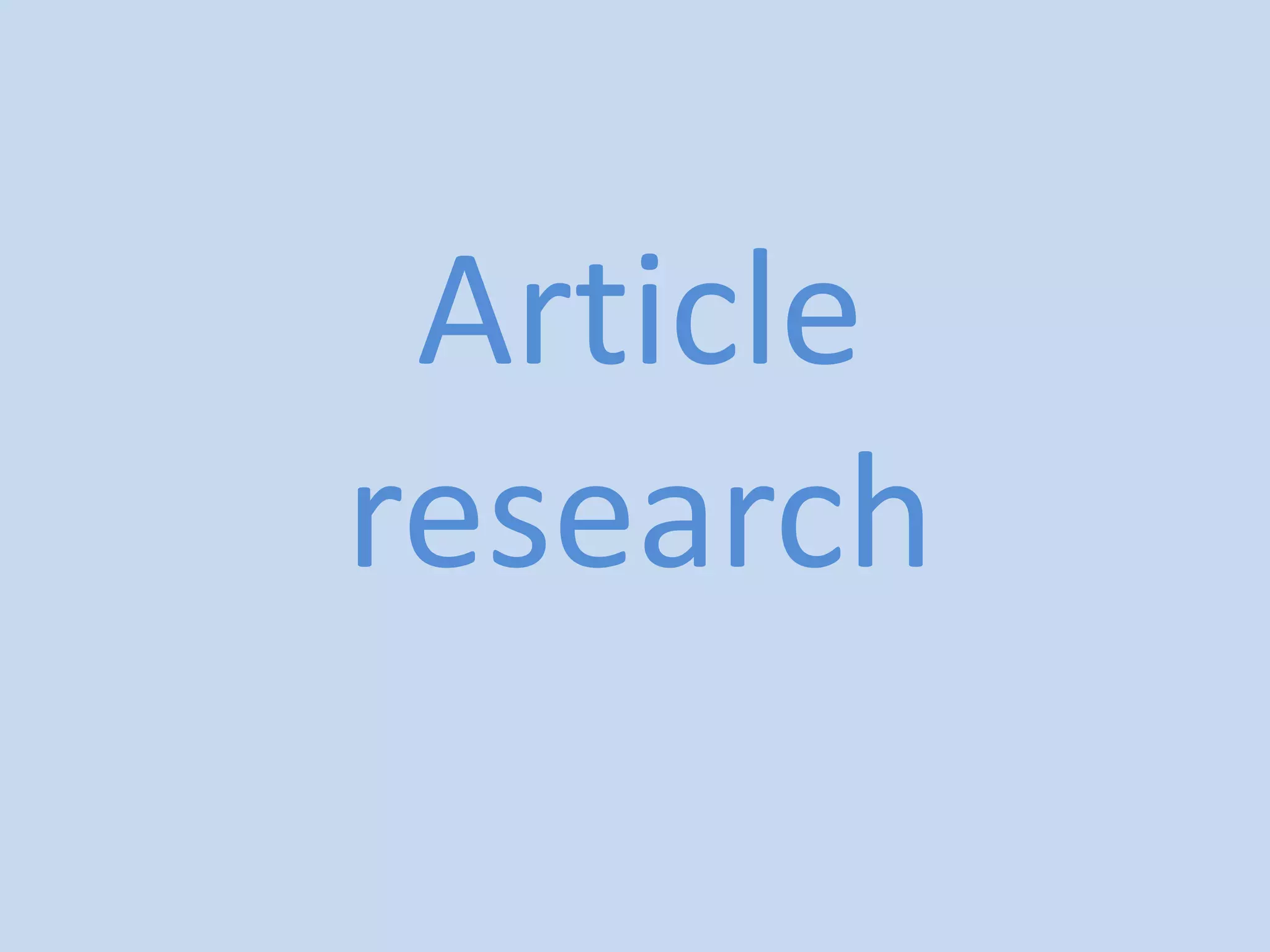 Article
research