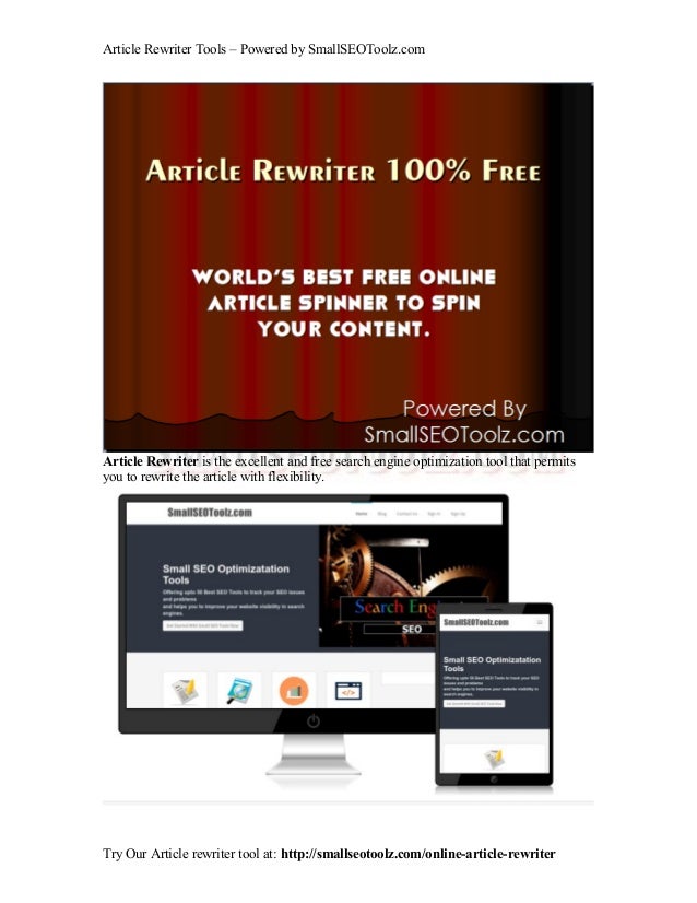Best Free Article Rewriter - SmallSEOToolz.com