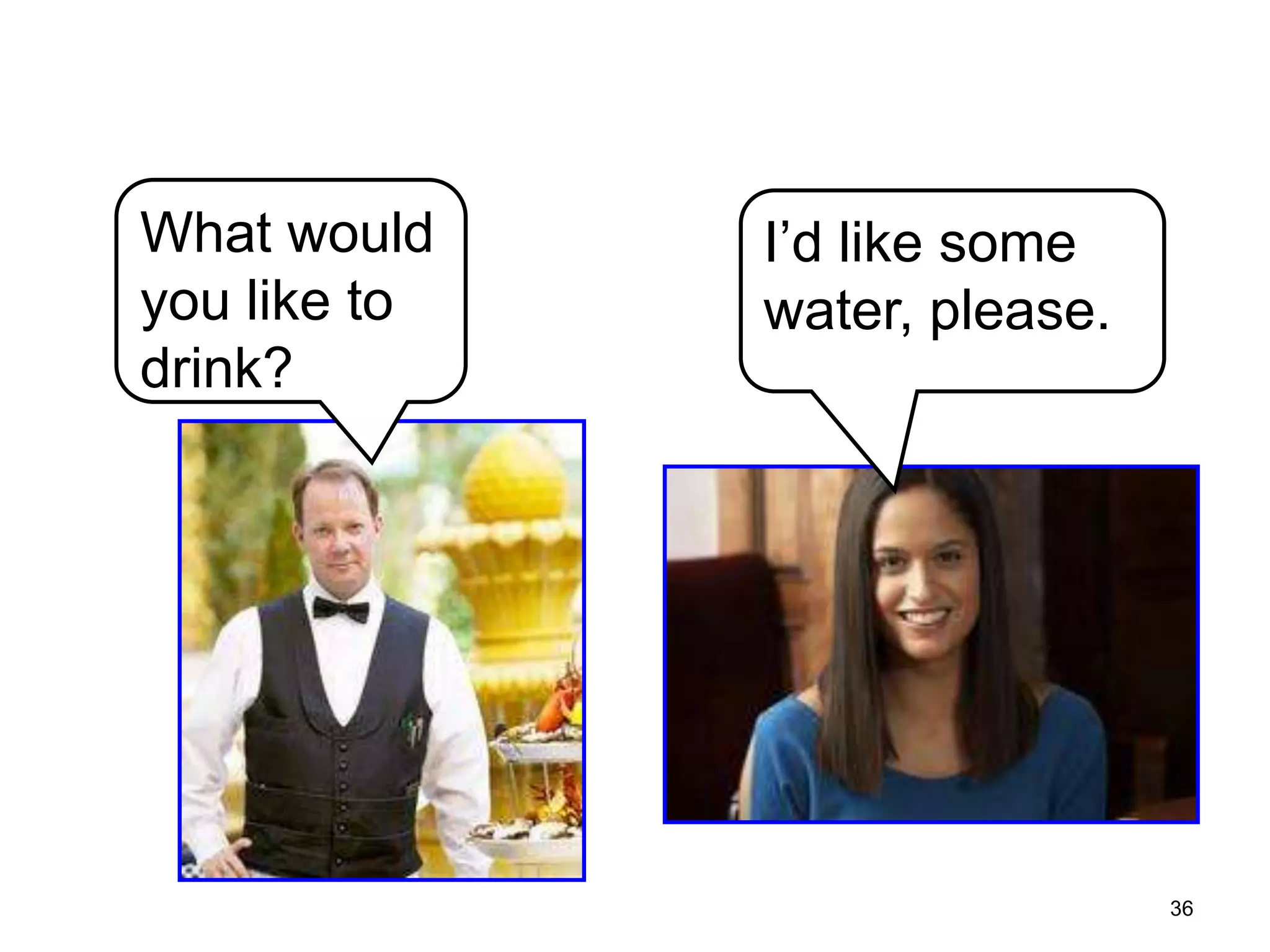 7-4 MEASUREMENTS WITH NONCOUNT NOUNS

What would
you like to
drink?

I’d like some
water, please.

36

 