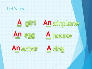 Let’s try...
A
An
An
An
A
A
 