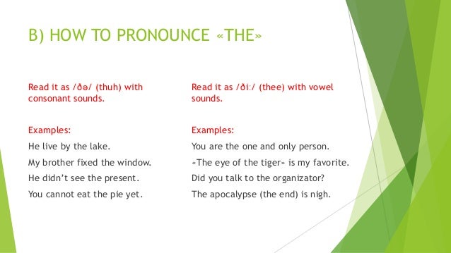 Articles Definite And Indefinite Articles In Use