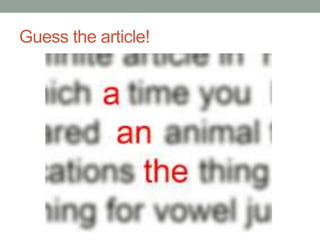 Guess the article!
 
