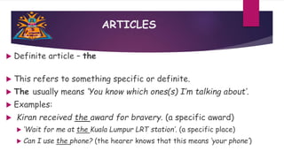Something Definite Example Articles | PPTX