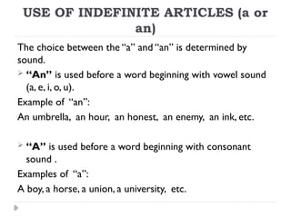 Title: Guide to English Articles: A, An, The | PPTX