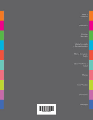 Lengua y
Literatura
Matemática
Ciencias
Naturales
Historia, Geografía
y Ciencias Sociales
Idioma Extranjero:
Inglés
Educación Física y
Salud
Música
Artes Visuales
Orientación
Tecnología
 