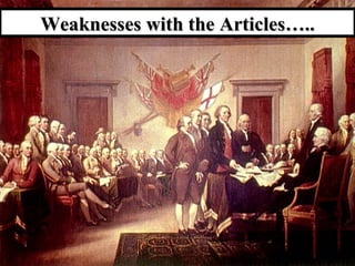 Weaknesses with the Articles….. 
