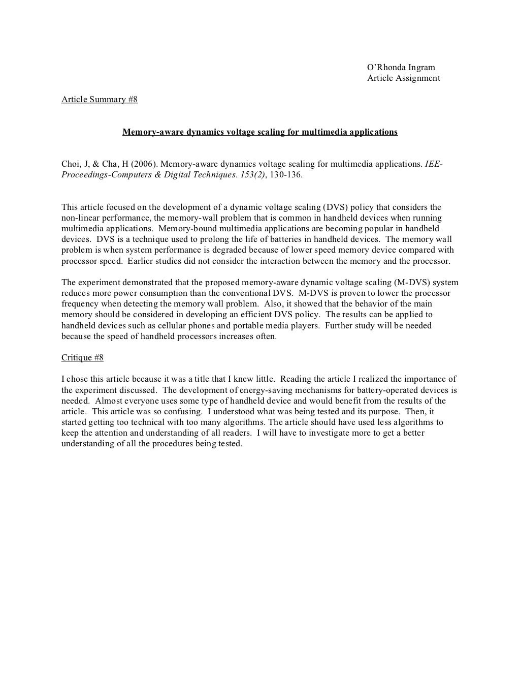 Examples Of Summarizing An Article