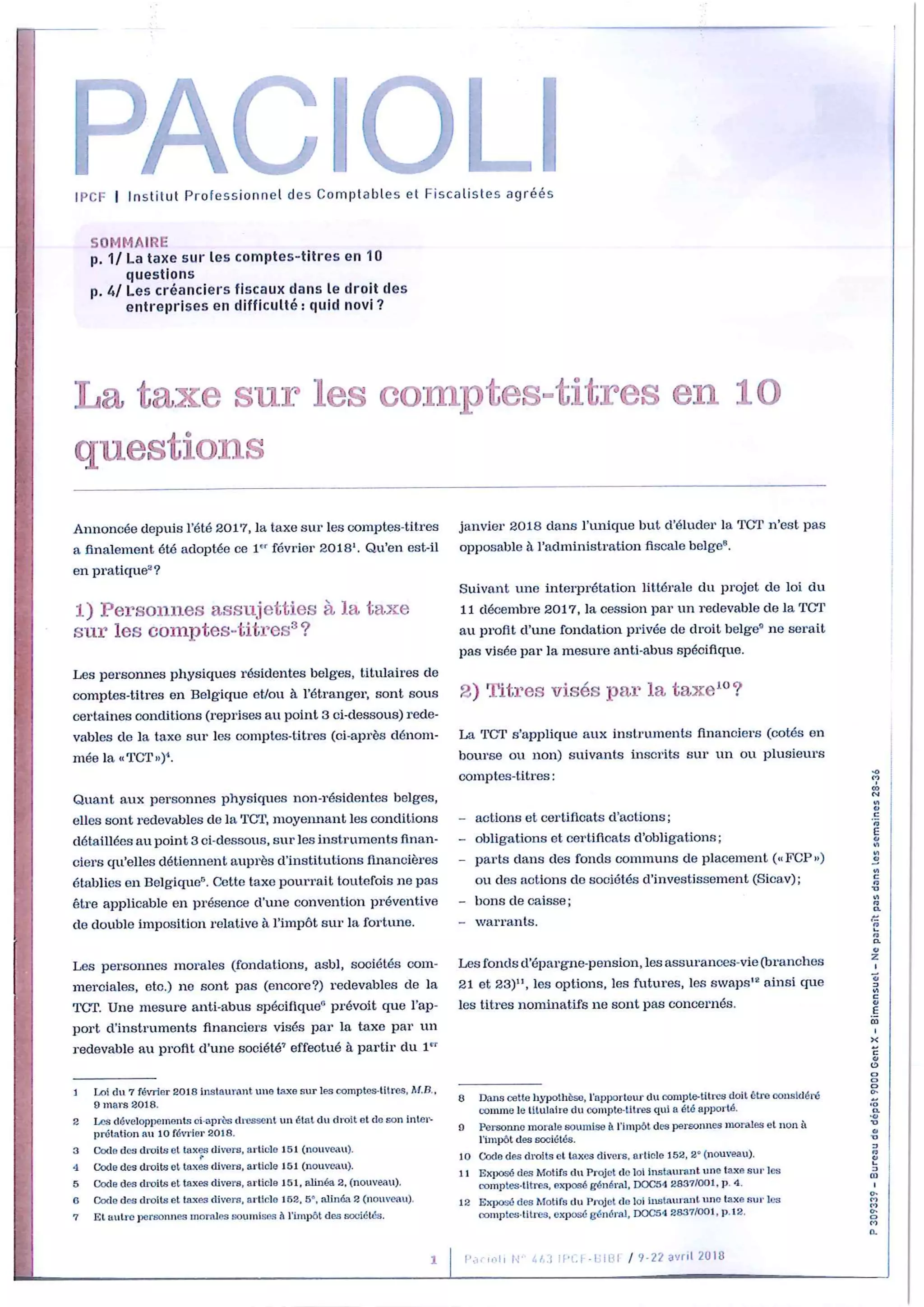 Articles relatifs à la conférence de Me Homans sur les nouveautés fiscales et patrimoniales pour le contribuable wallon (22/05/18 Charleroi)