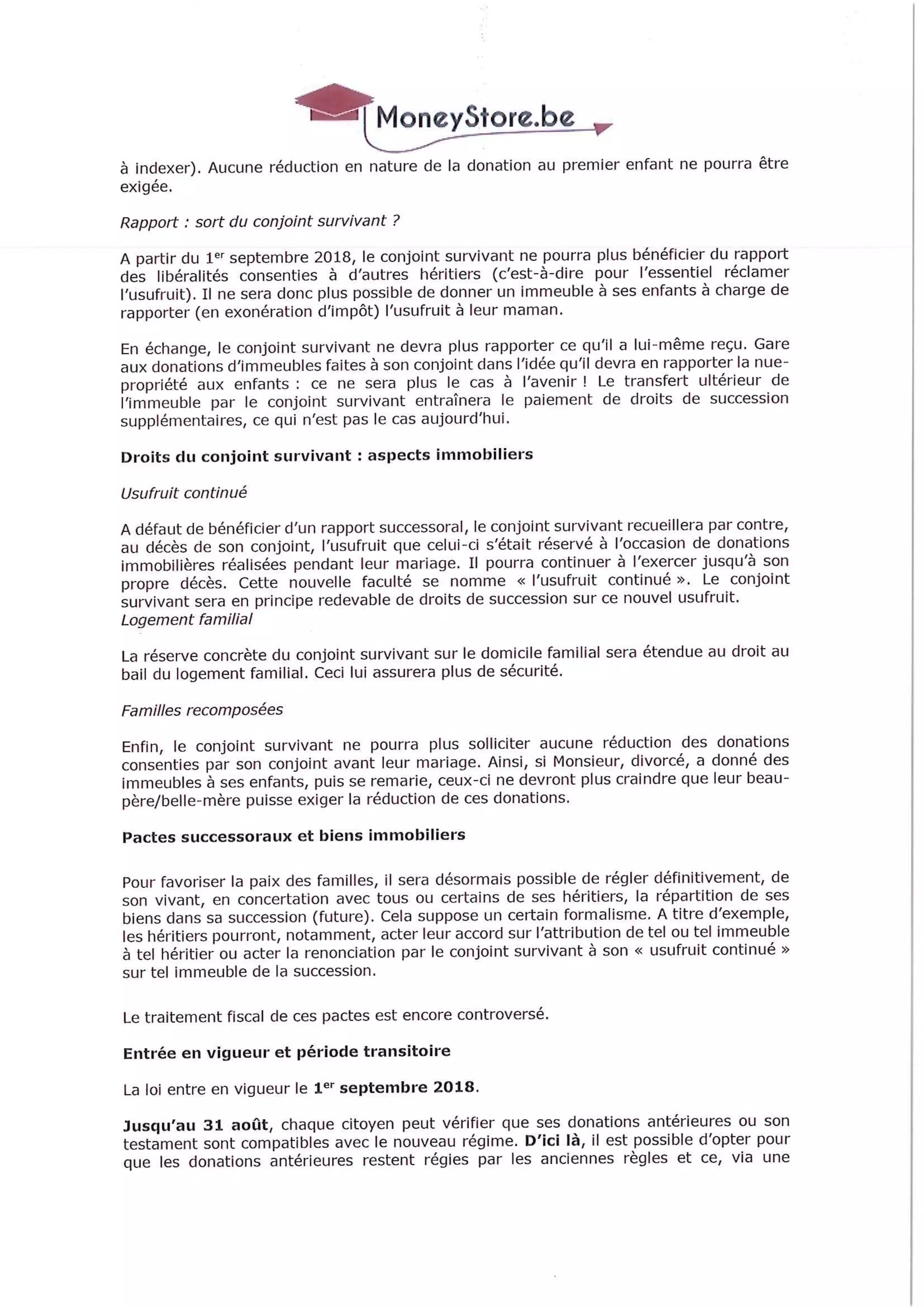 Articles relatifs à la conférence de Me Homans sur les nouveautés fiscales et patrimoniales pour le contribuable wallon (22/05/18 Charleroi)
