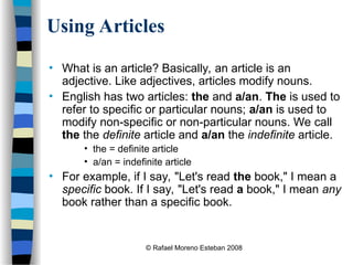 Comprehensive Guide to Using English Articles: a, an, and the | PPT