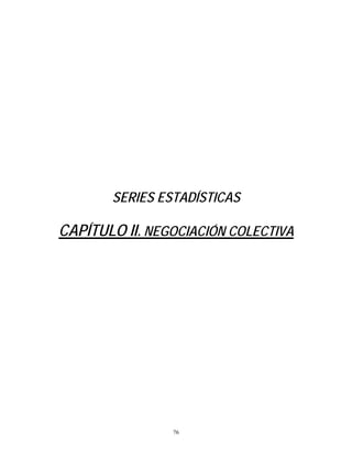 SERIES ESTADÍSTICAS

CAPÍTULO II. NEGOCIACIÓN COLECTIVA




                76
 