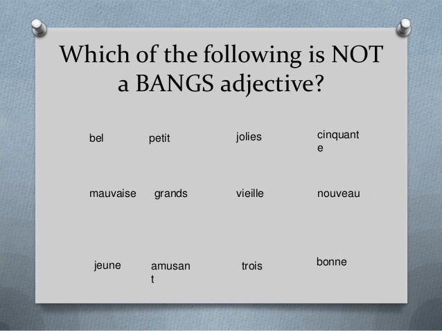 bangs adjectives