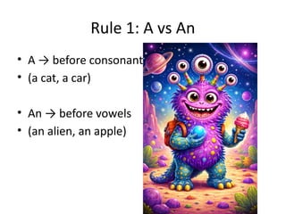 Mastering English Articles: A, An, and The with Fun Examples | PPTX