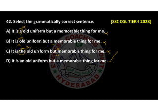 ARTICLES CLASS pdf for ssc cgl prelims and mains | PDF