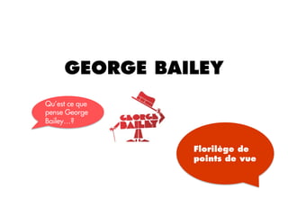 GEORGE BAILEY
Qu’est ce que
pense George
Bailey…?


                Florilège de
                points de vue
 