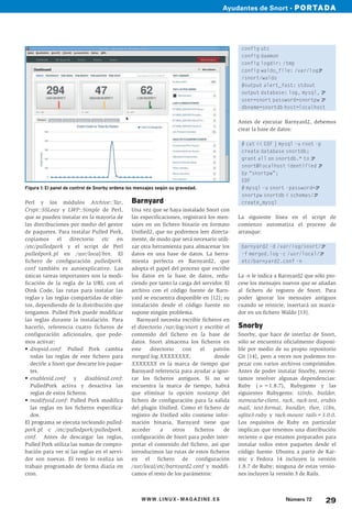 Ayudantes de Snort • PORTADA




                                                                                              config utc
                                                                                              config daemon
                                                                                              config logdir: /tmp
                                                                                              config waldo_file: /var/logU
                                                                                              /snort/waldo
                                                                                              #output alert_fast: stdout
                                                                                              output database: log, mysql, U
                                                                                              user=snort password=snortpw U
                                                                                              dbname=snortdb host=localhost

                                                                                             Antes de ejecutar Barnyard2, debemos
                                                                                             crear la base de datos:

                                                                                              # cat << EOF | mysql -u root -p
                                                                                              create database snortdb;
                                                                                              grant all on snortdb.* to U
                                                                                              snort@localhost identified U
                                                                                              by “snortpw”;
                                                                                              EOF
Figura 1: El panel de control de Snorby ordena los mensajes según su gravedad.                # mysql -u snort -password=U
                                                                                              snortpw snortdb < schemas/U
Perl y los módulos Archive::Tar,                Barnyard                                      create_mysql
Crypt::SSLeay y LWP::Simple de Perl,            Una vez que se haya instalado Snort con
que se pueden instalar en la mayoría de         las especificaciones, registrará los men-    La siguiente línea en el script de
las distribuciones por medio del gestor         sajes en un fichero binario en formato       comienzo automatiza el proceso de
de paquetes. Para instalar Pulled Pork,         Unified2, que no podremos leer directa-      arranque:
copiamos el directorio etc en                   mente, de modo que será necesario utili-
/etc/pulledpork y el script de Perl             zar otra herramienta para almacenar los       barnyard2 -d /var/log/snort/U
pulledpork.pl en /usr/local/bin. El             datos en una base de datos. La herra-         -f merged.log -c /usr/local/U
fichero de configuración pulledpork.            mienta perfecta es Barnyard2, que             etc/barnyard2.conf -n
conf también es autoexplicativo. Las            adopta el papel del proceso que escribe
únicas tareas importantes son la modi-          los datos en la base de datos, redu-         La -n le indica a Barnyard2 que sólo pro-
ficación de la regla de la URL con el           ciendo por tanto la carga del servidor. El   cese los mensajes nuevos que se añadan
Oink Code, las rutas para instalar las          archivo con el código fuente de Barn-        al fichero de registro de Snort. Para
reglas y las reglas compartidas de obje-        yard se encuentra disponible en [12]; su     poder ignorar los mensajes antiguos
tos, dependiendo de la distribución que         instalación desde el código fuente no        cuando se reinicie, insertará un marca-
tengamos. Pulled Pork puede modificar           supone ningún problema.                      dor en un fichero Waldo [13].
las reglas durante la instalación. Para            Barnyard necesita escribir ficheros en
hacerlo, referencia cuatro ficheros de          el directorio /var/log/snort y escribir el   Snorby
configuración adicionales, que pode-            contenido del fichero en la base de          Snorby, que hace de interfaz de Snort,
mos activar:                                    datos. Snort almacena los ficheros en        sólo se encuentra oficialmente disponi-
• dropsid.conf: Pulled Pork cambia              este    directorio    con     el   patrón    ble por medio de su propio repositorio
   todas las reglas de este fichero para        merged.log.XXXXXXXX,                donde    Git [14], pero a veces nos podemos tro-
   decirle a Snort que descarte los paque-      XXXXXXX es la marca de tiempo que            pezar con varios archivos comprimidos.
   tes.                                         Barnyard referencia para ayudar a igno-      Antes de poder instalar Snorby, necesi-
• enablesid.conf y disablesid.conf:             rar los ficheros antiguos. Si no se          tamos resolver algunas dependencias:
   PulledPork activa y desactiva las            encuentra la marca de tiempo, habrá          Ruby (>=1.8.7), Rubygems y las
   reglas de estos ficheros.                    que eliminar la opción nostamp del           siguientes Rubygems: tzinfo, builder,
• modifysid.conf: Pulled Pork modifica          fichero de configuración para la salida      memcache-client, rack, rack-test, erubis
   las reglas en los ficheros especifica-       del plugin Unified. Como el fichero de       mail, text-format, bundler, thor, i18n,
   dos.                                         registro de Unified sólo contiene infor-     sqlite3-ruby y rack-mount rails=3.0.0.
El programa se ejecuta tecleando pulled-        mación binaria, Barnyard tiene que           Los requisitos de Ruby en particular
pork.pl -c /etc/pulledpork/pulledpork.          acceder     a     otros    ficheros    de    implican que tenemos una distribución
conf. Antes de descargar las reglas,            configuración de Snort para poder inter-     reciente o que estamos preparados para
Pulled Pork utiliza las sumas de compro-        pretar el contenido del fichero, así que     instalar todos estos paquetes desde el
bación para ver si las reglas en el servi-      introducimos las rutas de estos ficheros     código fuente. Ubuntu a partir de Kar-
dor son nuevas. El resto lo realiza un          en el fichero de configuración               mic y Fedora 14 incluyen la versión
trabajo programado de forma diaria en           /usr/local/etc/barnyard2.conf y modifi-      1.8.7 de Ruby; ninguna de estas versio-
cron.                                           camos el resto de los parámetros:            nes incluyen la versión 3 de Rails.



                                                     WWW.LINUX- MAGAZINE.ES                                     Número 72        29
 